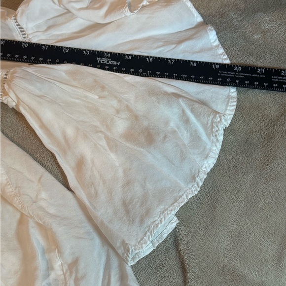 Cato’s White Boho Embroidered Bell Sleeve and Hemstitch V-Neck Blouse 14 16W - Picture 9 of 10